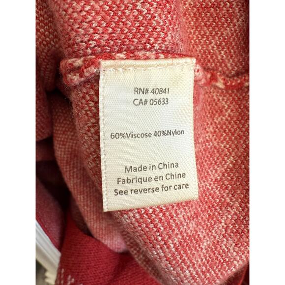 Aventura Fallon Long Sleeve Fair Isle Red White Dress size Large - Picture 3 of 7